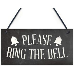 Meijiafei PLEASE RING THE BELL House Door Hanging Plaque Garden Home Decor Sign Notice 10" X 5" A TYPE