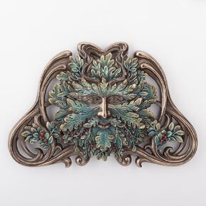 Veronese Design Greenman Wall Plaques (Cold Cast Bronze, Winter Medium)