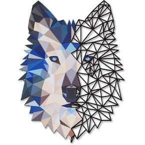 معدن الذئب جدار الفن الذئب المعادن جدار الفن ديكور الذئب الهدايا للرجال هندسية الذئب علامة الذئب المعدني جدار الفن الداخلي والخارجي جدار ديكور هدايا عيد ميلاد للرجال in Kuwait