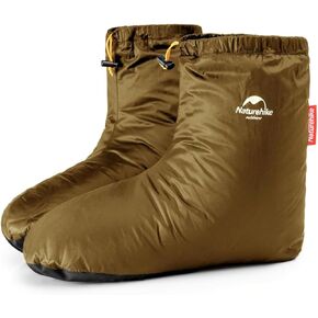 أحذية Naturehike الشتوية خفيفة الوزن من ريش الأوز، جوارب نوم دافئة ومريحة للتخييم للرجال والنساء، أحذية شبشب محشوة بالأسفل مع حقيبة تخزين in Kuwait