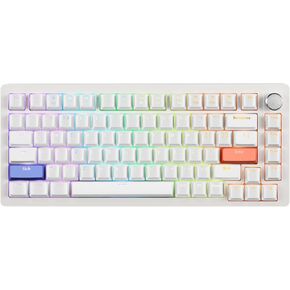 DrunkDeer A75 Rapid Keyboard Trigger Magnetic Switch Keyboard M82 Keys PBT Keycap OEM Profile Double Shot USB Wired Compact 75% Layout,White