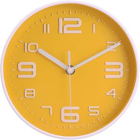 8" Round Silent Wall Clock Easy Read Big Numbers Kitchen Modern Non-Ticking Decorative Wall Clock for Bedroom Office School-Teal