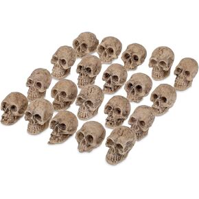 20pcs Mini Skull Figurine Halloween Miniature Skeleton Head Statue Halloween Micro Landscape Figure, Halloween Prank Props Haunted Dollhouse Accessories for Halloween Decoration in Saudi Arabia