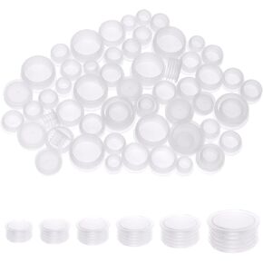 60PCS 6 Size Salt and Pepper Stoppers Plugs, Plastic Stoppers for Salt and Pepper Shaker & Reusable Round End Caps for Bottles with Diameters 11/13/15/17/19/24mm, Salt & Pepper Shaker Plugs Stopper's