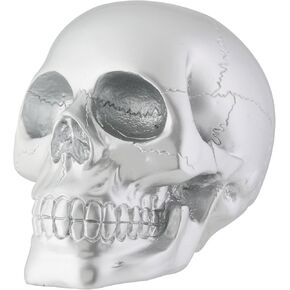 Silver Skull Head Collectible Skeleton Decoration Figure
