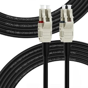 LC to LC Outdoor Armored Fiber Patch Cable, OM3 150Meter/492ft Fiber Optic Cable Cord,Uniboot, LSZH 10GB Multimode Duplex 50/125um Length Options: 10m-300m, OD-5mm, LSZH-150Meter(492ft)