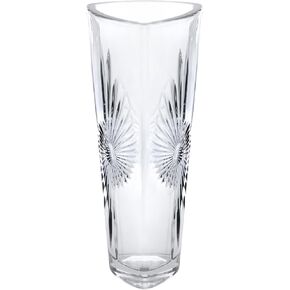 Royal Imports Flower Rose Vase Crystal-look Glass, Clear Modern Decorative Centerpiece, Wedding Table Bouquet, Living Room Gift - Star Design Tall