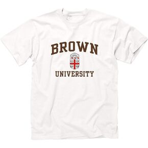 Barnesmith Brown University Short-Sleeve T-Shirt Crest, White, Medium