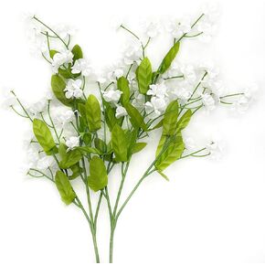 Blue Artificial Flowers with Stems, 2 Pcs Forget Me Not Bouquets Fake Flowers for Vase, 18.5 Inch Artificial Silk Flowers Outdoor Plant for Home Decoration, Wedding Bouquet, Memorial Day