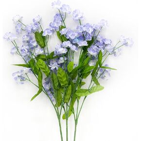 زهور صناعية زرقاء مع سيقان، قطعتان من باقات Forget Me Not Bouquets من الزهور المزيفة للمزهرية، زهور حرير صناعية مقاس 18.5 بوصة نبات خارجي لتزيين المنزل، وباقة الزفاف، ويوم الذكرى in Kuwait