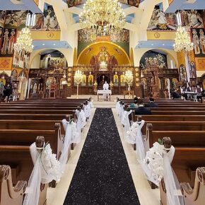 Wedding Aisle Runner: 2FT×15FT Sequin Fabric - Gold Sparkly Carpet Runner for Prom Party Outdoor Grass Floor Indoor Walkway Rug Runner Hallway Decorations