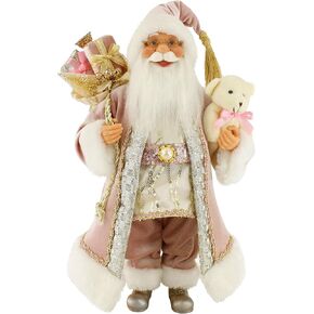 Windy Hill Collection Warm Rose Gold 16" Inch Santa Claus Standing Figurine Figure Decoration 161065