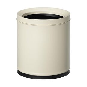 12L/3.1Gal Double Metal White Trash Can, Light Luxury White Trash Can, Round Cute Lidless Garbage Can for Bathroom, Bedroom,Living Room, Kitchen, Office (White 12L)