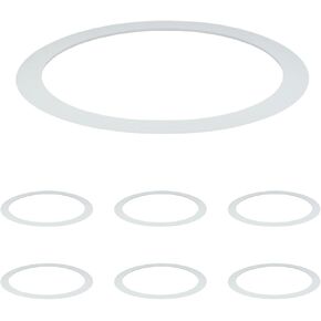 6 Pack White Goof Trim Ring for 6"" Inch Recess Can Light, 7-1/4"" Inch Outside Diameter, Textured or Gloss Finish, Paintable, Durable