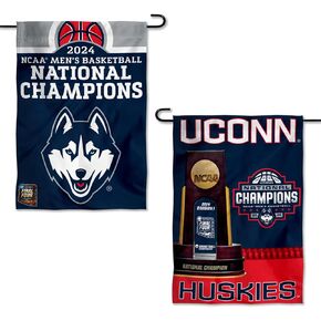 WinCraft Connecticut Huskies Basketball National Champions 2024 Double Sided Garden Flag