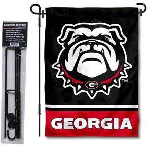 College Flags & Banners Co. Georgia Bulldogs Garden Flag with Stand Holder