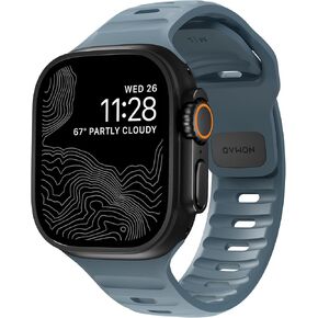 Nomad Sport Band - 45mm | Marine Blue Apple watch ultra 2 band, Designed to give your Apple Watch a modern and athletic look for intense workouts and everyday wear, Compatible with Ultra & Ultra 2, Series 9, 8, 7, 6, SE, and all previous versions