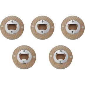 dophee 5Pcs Blank DIY Wood Fridge Magnets Bottle Opener Photo Wall Message Magnet Sticker Home Refrigerators Decor Wedding Favors Gifts
