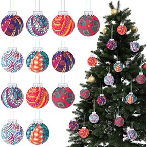 12 Pcs Christmas Mexican Ornaments Bulk Christmas Tree Ball Holiday Hanging Colorful Decorations for Xmas Tree Decoration