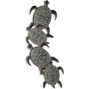 SEI Furniture Sea Turtle 3D Metal Wall Sculpture, Agate Green, Black