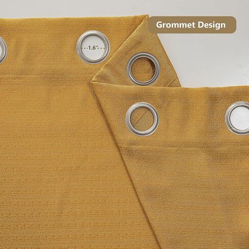 Qisaca Extra Long Curtains Faux Linen Sheer Window Curtains Floor to High Ceiling Curtains for Living Room Custom Made Two Story Curtains 52x168 Inches Long (14ft) 1 Panel Yellow in Saudi Arabia