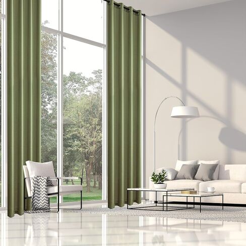 Qisaca Extra Long Curtains Faux Linen Sheer Window Curtains Floor to High Ceiling Curtains for Living Room Custom Made Two Story Curtains 52x168 Inches Long (14ft) 1 Panel Yellow in Saudi Arabia