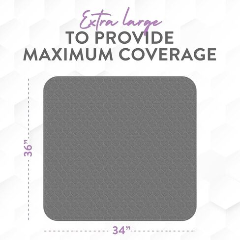 Inspire Underpads | Stain Hiding Gray - Reusable Incontinence Bed Pads Waterproof Mattress Pad | Disposable Bed Pads for Adults Pee Pads | Incontinence Pads for Beds, Dog Pads (18 X 24 - 3 Pack) in Kuwait
