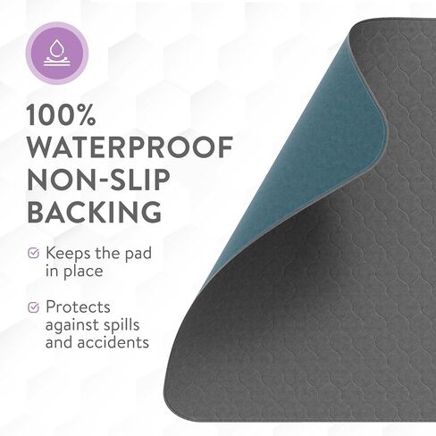 Inspire Underpads | Stain Hiding Gray - Reusable Incontinence Bed Pads Waterproof Mattress Pad | Disposable Bed Pads for Adults Pee Pads | Incontinence Pads for Beds, Dog Pads (18 X 24 - 3 Pack) in Kuwait