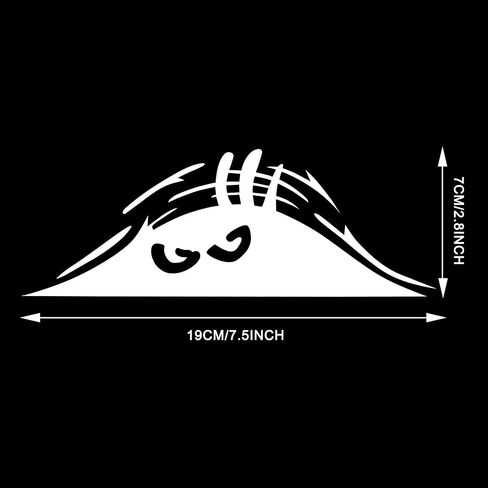 TOMALL 2PCS Peeking Monster Scary Eyes Car Sticker Peeking Elf Car Decal Waterproof Car Decal Smile and Anger Car Stickers Black for Car Window Bumper Laptop Motorcycle (Black) in Saudi Arabia