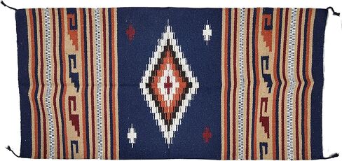 Boho Southwest Area Rug - Washable Bohemian Runner - Western Carpet - Rustic Rugs for Living Room, Outdoor Area, Bedroom, Decor, Kitchen & More (Center Diamond, 20x40 Inches, Cream/Black) in Saudi Arabia