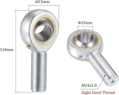 POS25 Rod End Bearing - [ 25mm Bore M24x2.0 Right Hand Male Thread], Suitable for Automation Equipment, 45 Steel, Chrome Steel in Saudi Arabia