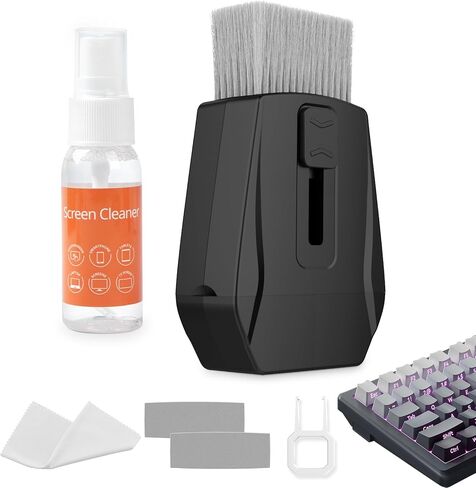 Keyboard Cleaner Laptop Cleaning Kit, 5 in 1 Computer Screen Cleaning Brush Tool, Electronics Cleaner with Multi-Function Cleaning Cloth Spray for MacBook iPhone ipad Tablet PC Monitor Camera Lens in Saudi Arabia
