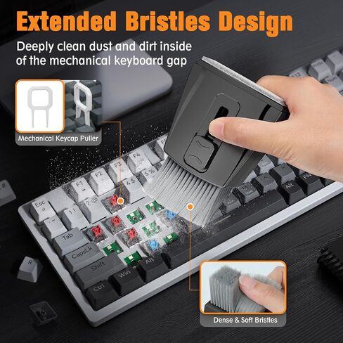 Keyboard Cleaner Laptop Cleaning Kit, 5 in 1 Computer Screen Cleaning Brush Tool, Electronics Cleaner with Multi-Function Cleaning Cloth Spray for MacBook iPhone ipad Tablet PC Monitor Camera Lens in Saudi Arabia
