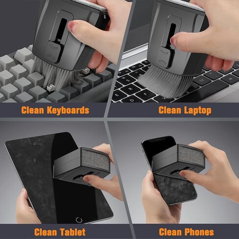 Keyboard Cleaner Laptop Cleaning Kit, 5 in 1 Computer Screen Cleaning Brush Tool, Electronics Cleaner with Multi-Function Cleaning Cloth Spray for MacBook iPhone ipad Tablet PC Monitor Camera Lens in Saudi Arabia