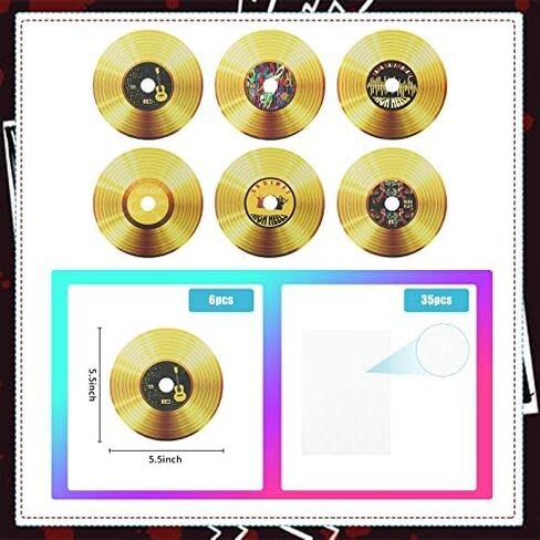 WrtmyR 20 حزمة من سجلات الفينيل الفارغة للديكور باللون الأسود (مادة الورق المقوى) in Kuwait