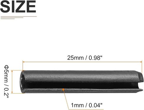 دبوس زنبركي مشقوق مقاس 6 مم × 40 مم (DXL) من DTGN - 30 عبوة - جيد لمثبت الماكينة المنزلية - دبوس شد وتد زنبركي 65Mn - أسود in Kuwait