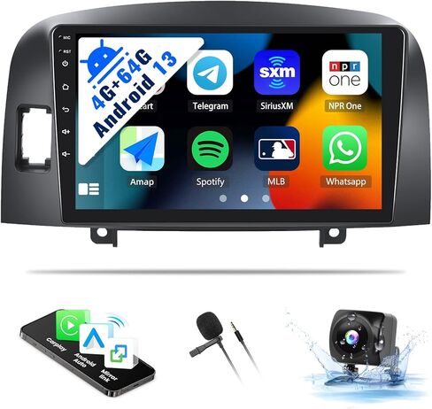 SIXWIN Android Car Stereo for Hyundai Sonata NF 2004-2008 2G+32G مع CarPlay Android Auto Mirror Link 26UI 9 بوصة شاشة تعمل باللمس راديو السيارة بلوتوث نظام تحديد المواقع والملاحة واي فاي HiFi FM راديو SWC كاميرا احتياطية in Saudi Arabia
