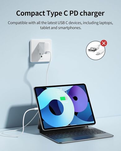 65W USB C Charger, GaN III Fast PPS Wall Charger Block for MacBook Pro/Air, Pixelbook, iPad Pro, iPhone 15/14/Pro, Galaxy S23/S22, Note20, Pixel, Steam Deck, and More One Port Power Adapter-Black in Saudi Arabia