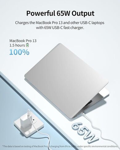 65W USB C Charger, GaN III Fast PPS Wall Charger Block for MacBook Pro/Air, Pixelbook, iPad Pro, iPhone 15/14/Pro, Galaxy S23/S22, Note20, Pixel, Steam Deck, and More One Port Power Adapter-Black in Saudi Arabia