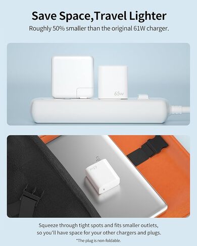 65W USB C Charger, GaN III Fast PPS Wall Charger Block for MacBook Pro/Air, Pixelbook, iPad Pro, iPhone 15/14/Pro, Galaxy S23/S22, Note20, Pixel, Steam Deck, and More One Port Power Adapter-Black in Saudi Arabia