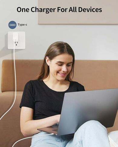 65W USB C Charger, GaN III Fast PPS Wall Charger Block for MacBook Pro/Air, Pixelbook, iPad Pro, iPhone 15/14/Pro, Galaxy S23/S22, Note20, Pixel, Steam Deck, and More One Port Power Adapter-Black in Saudi Arabia