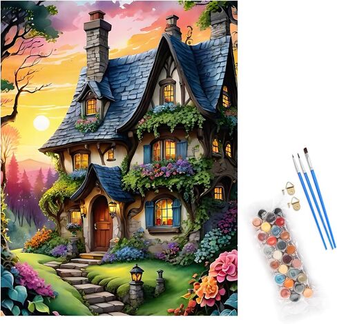 COMBYEO Landscape Paint by Numbers for Adults Beginner, Mountains Paint by Number on Canvas Without Frame, DIY Acrylic Paint by Numbers Kits for Gift Home Wall Decor 16X20inch in Saudi Arabia