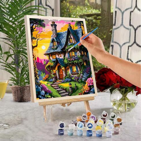 COMBYEO Landscape Paint by Numbers for Adults Beginner, Mountains Paint by Number on Canvas Without Frame, DIY Acrylic Paint by Numbers Kits for Gift Home Wall Decor 16X20inch in Saudi Arabia