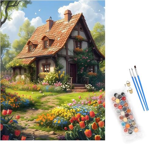 COMBYEO Landscape Paint by Numbers for Adults Beginner, Mountains Paint by Number on Canvas Without Frame, DIY Acrylic Paint by Numbers Kits for Gift Home Wall Decor 16X20inch in Saudi Arabia
