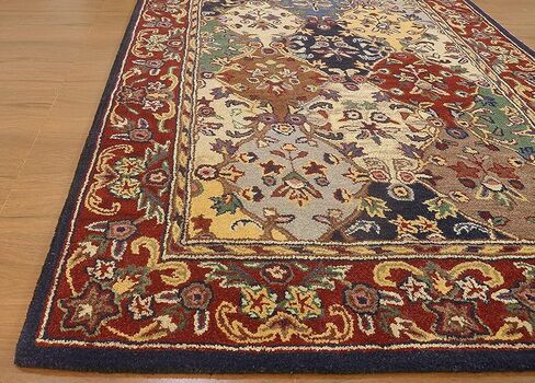 سجاد منطقة الصوف التقليدي معنقدة يدويًا من Allen Home - متين - 100٪ صوف - سجاد غرفة المعيشة وغرفة الطعام وغرفة النوم ومنطقة المدخل - 8 × 10 بوصة - آني بلو in Saudi Arabia
