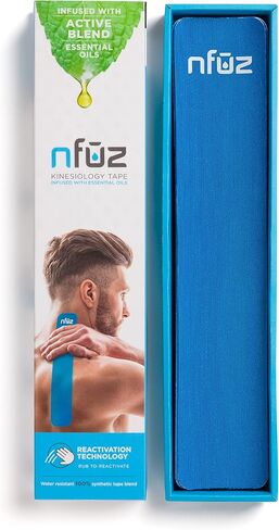 شريط علم الحركة المملوء بالزيوت العطرية - شريط NFUZ - مزيج نشط - شريط رياضي بالزيوت العطرية - شريط K، شرائط مقطوعة مسبقًا، شريط KTape لتعافي عضلات الجسم وتخفيف آلام العضلات (16 قطعة، متعدد الألوان) in Saudi Arabia