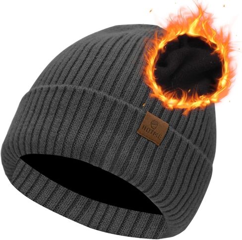 Oversized XL XXL Unisex Merino Wool Beanie with Fleece Lining Cold Weather Winter Hat Big Head in Kuwait