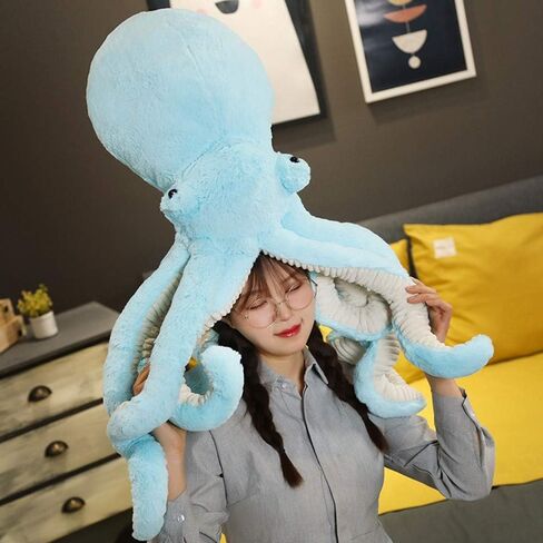 XIYUAN Stuffed Octopus Plush Toy Octopus Plush Doll Cute Big Eyes Octopus Stuffed Animals Soft Stuffed Marine Animals Plush Pillow for Kids Gift Small11.8inch (Yellow) in Kuwait