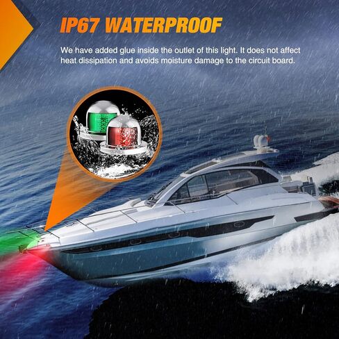 شريط إضاءة قارب Nilight قطعتين 13 بوصة 66 LED أحمر وأخضر للملاحة البحرية القوس ضوء 12 فولت IP68 مقاوم للماء لقارب عائم عالمي قارب جون بوت جيتسكي كاياكي، ضمان لمدة عامين in Saudi Arabia