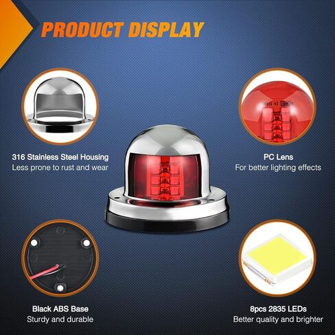 شريط إضاءة قارب Nilight قطعتين 13 بوصة 66 LED أحمر وأخضر للملاحة البحرية القوس ضوء 12 فولت IP68 مقاوم للماء لقارب عائم عالمي قارب جون بوت جيتسكي كاياكي، ضمان لمدة عامين in Saudi Arabia